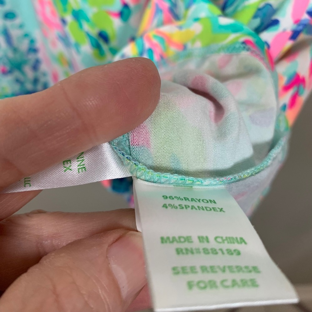 Lilly Pulitzer Lula Dress "Catch the Wave" Print Size Large Preppy Colorful - Picture 9 of 11